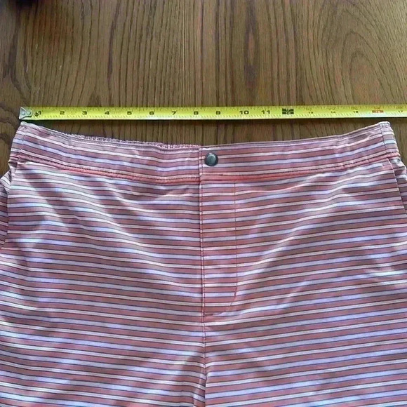 NWOT Men's Lands End Lined 7" Hybrid Swim Shorts Trunks Orange Stripe M 32-34 - Picture 8 of 11